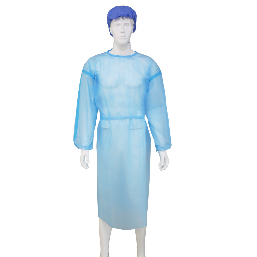 Medical Blue PP+PE Disposable isolation suit (plus adhesive strip)